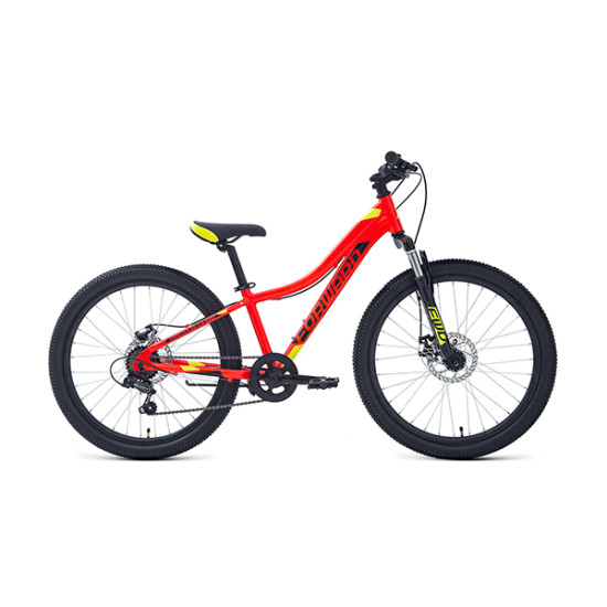Велосипед Forward Twister 2.0 Disc 24" Красный/Ярко-зеленый (2021) 12"