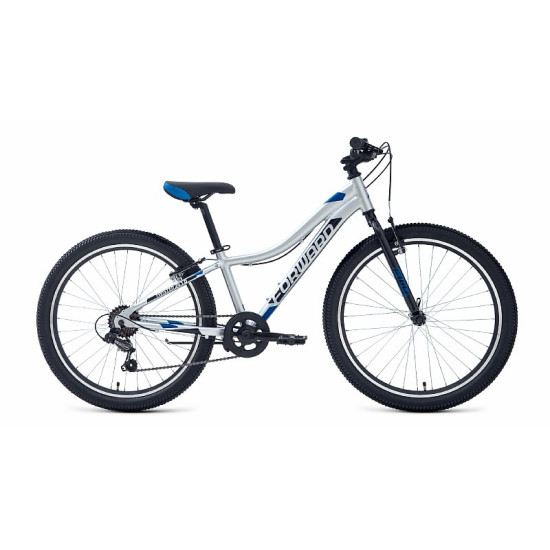 Велосипед Forward Twister 1.2 24" Серебристый/Синий (2021) 12"