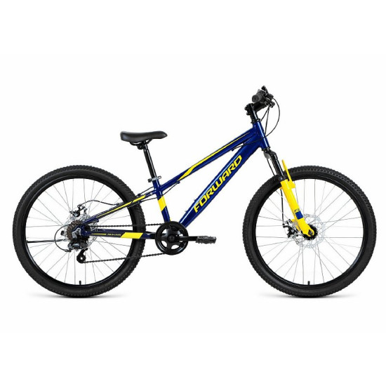 Велосипед Forward Rise 2.0 Disc 24" Темно-синий/желтый (2021) 11"