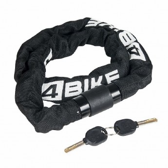 Велозамок противоугонный 4Bike 605 с ключом черный цепь 6x1000 мм