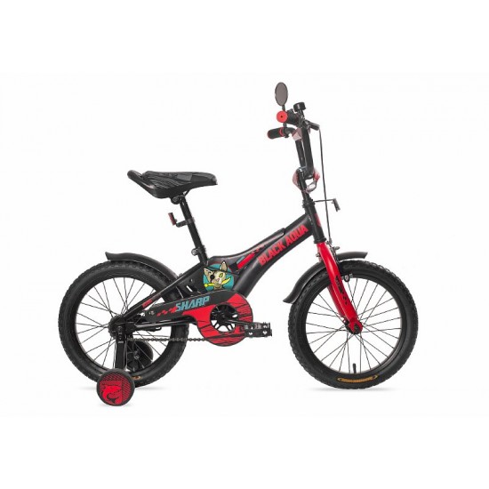 Велосипед Black Aqua Sharp 12" Светящиеся колеса Черный\Красный (2020)