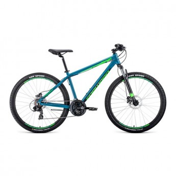 Велосипед Forward Apache 3.0 Disc 27,5" Бирюзовый/Светло-зеленый (2020) 19"
