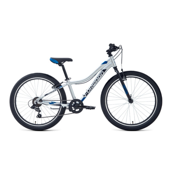 Велосипед Forward Twister 1.0 24" Серебристый/Синий (2021) 12"