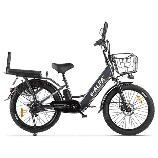 Велогибрид Green City e-Alfa Fat Темно-серый (2021)