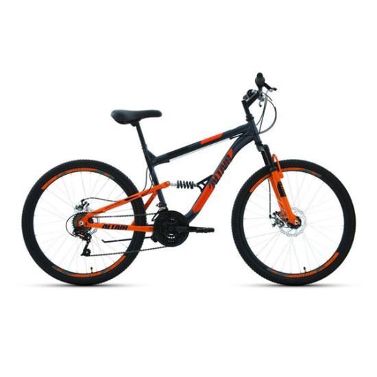 Велосипед Altair MTB FS 2.0 Disc 26" Темно-серый/Оранжевый (2021) 18"