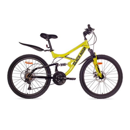Велосипед Black Aqua Mount 1461 D 24" Лимонный/Черный (2021) 16"