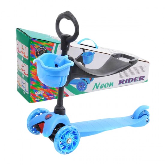 Самокат трехколесный Slider Rider Neon Голубой (2018)